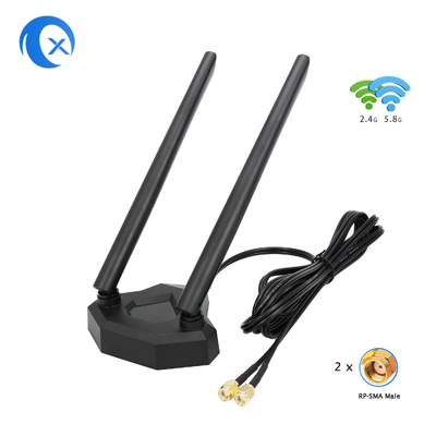 2.4 PC PCI 카드를 위한 / 5.8g 이중 대역 5dBi 자기성 장착대 와이파이 교수 안테나