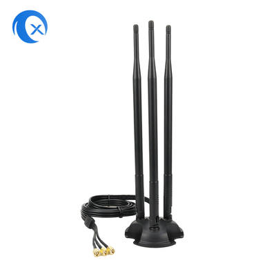 2.4G/5G 트리플 7dBi 안테나 와이파이 블루투스 무선 확장자 RP-SMA 남성 커넥터와 함께 자석 마운트 안테나
