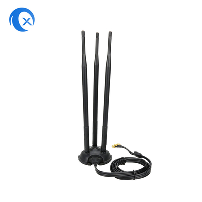 2.4G/5G 트리플 7dBi 안테나 와이파이 블루투스 무선 확장자 RP-SMA 남성 커넥터와 함께 자석 마운트 안테나