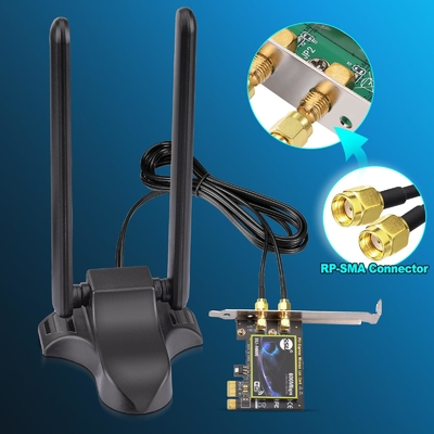 와이파이 6E 안테나 트라이 밴드 2.4GHz 5GHz 6GHz 자기 기반 와이파이 안테나 RP-SMA 커넥터 PC 데스크톱 무선 라우터