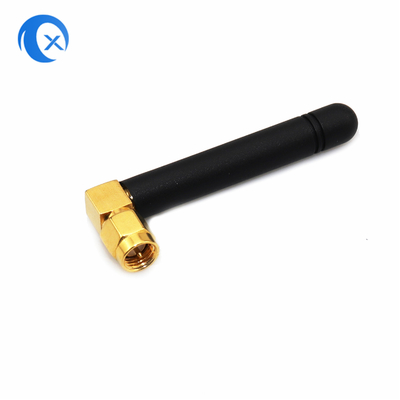 2.4G 와이파이 오른쪽 각 SMA 남성 커넥터 높은 이득 2dBi GSM 라우터용 고무 오리 안테나