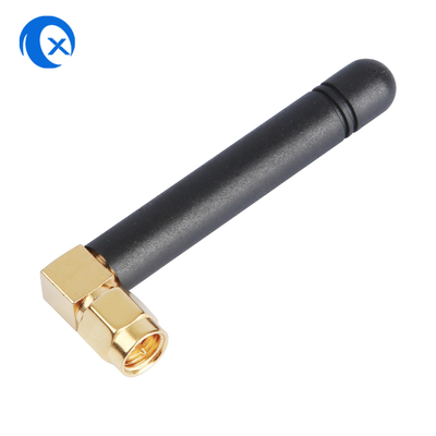 2.4G 와이파이 오른쪽 각 SMA 남성 커넥터 높은 이득 2dBi GSM 라우터용 고무 오리 안테나