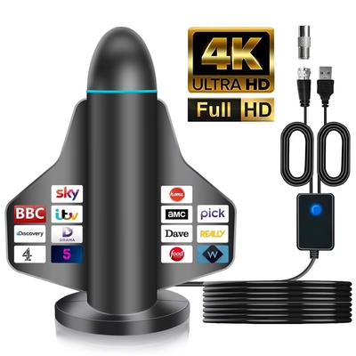 장거리 새로운 4K HD 디지털 TV 안테나 스마트 TV 및 실내 및 야외 지역 채널을 위한 모든 TV를 위한 신호 증강기