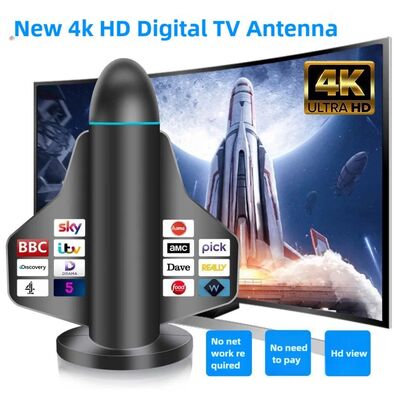 장거리 새로운 4K HD 디지털 TV 안테나 스마트 TV 및 실내 및 야외 지역 채널을 위한 모든 TV를 위한 신호 증강기