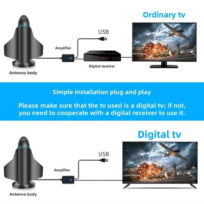 장거리 새로운 4K HD 디지털 TV 안테나 스마트 TV 및 실내 및 야외 지역 채널을 위한 모든 TV를 위한 신호 증강기