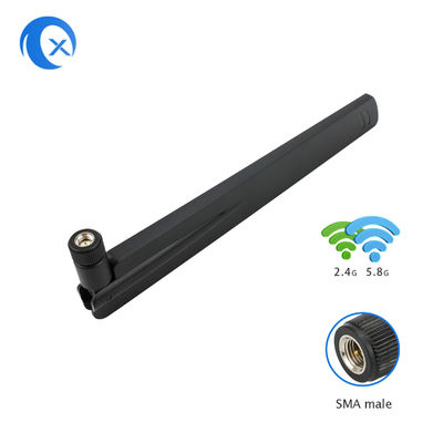 회전대 RP SMA 커넥터가 있는 5dBi 2.4G 5G 듀얼 밴드 옴니 WiFi 안테나