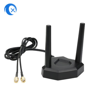 RP SMA Male 커넥터가 있는 2.4GHz 5GHz 자기 WiFi 안테나